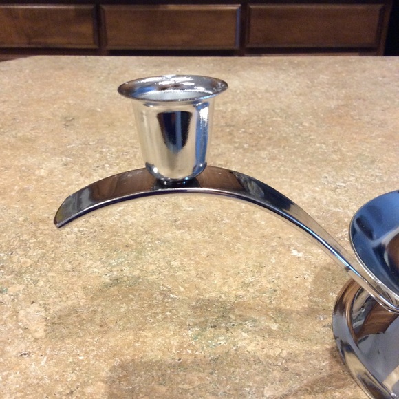 SILVERTONE WEDDING UNITY CANDLE HOLDER - Picture 3 of 7